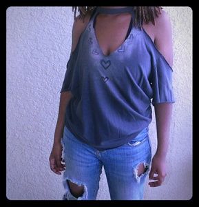 T-shirt cut out and hand designed.